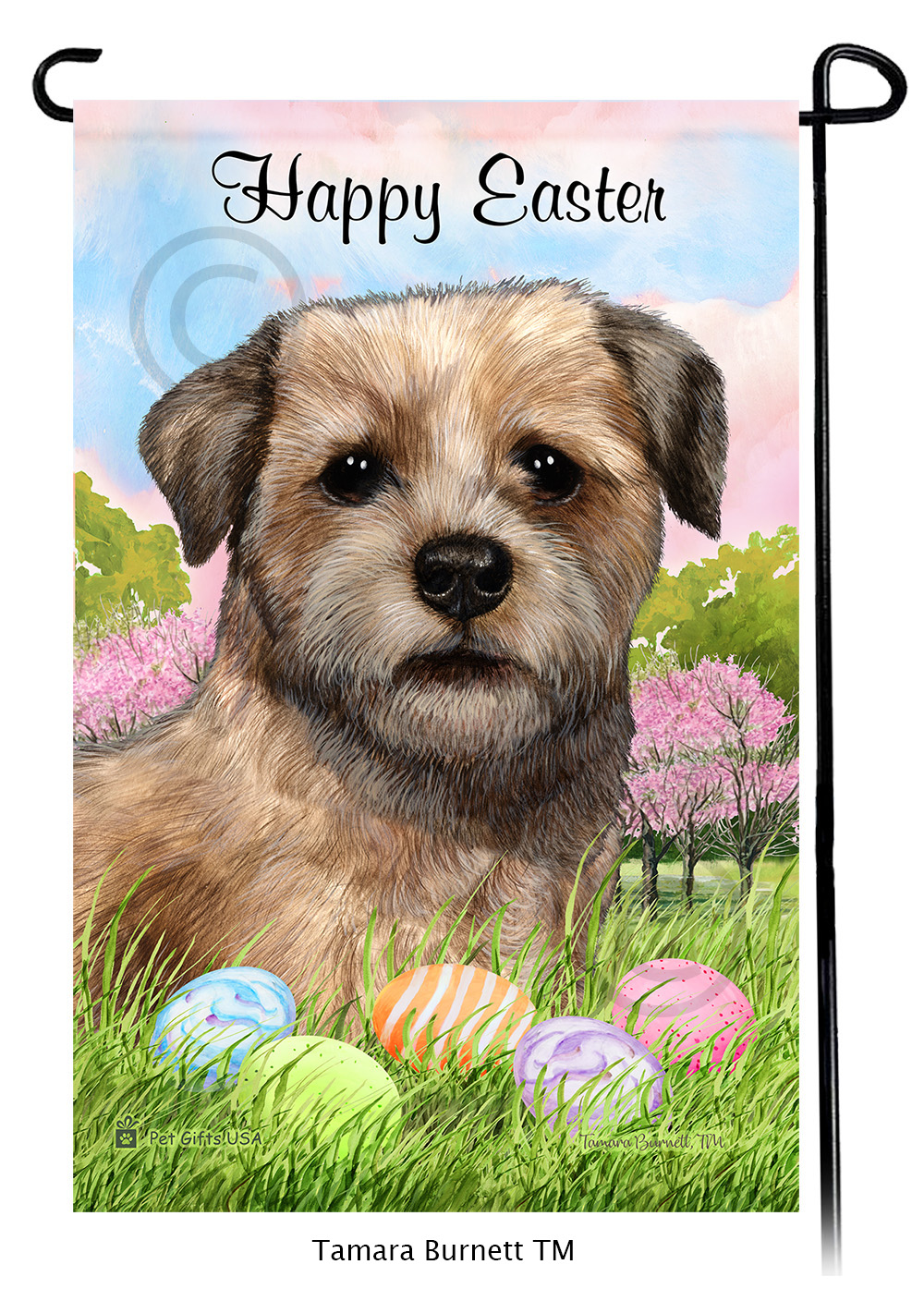 Border Terrier  Happy Easter Garden Flag image